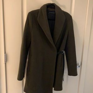 Green Zara trench coat